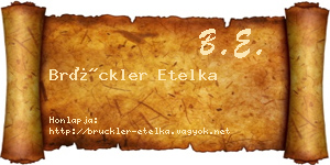 Brückler Etelka névjegykártya